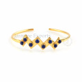 Lapis Lazuli Gemstone Gold Plated Sterling Silver Bangles For Wholesale Supply
